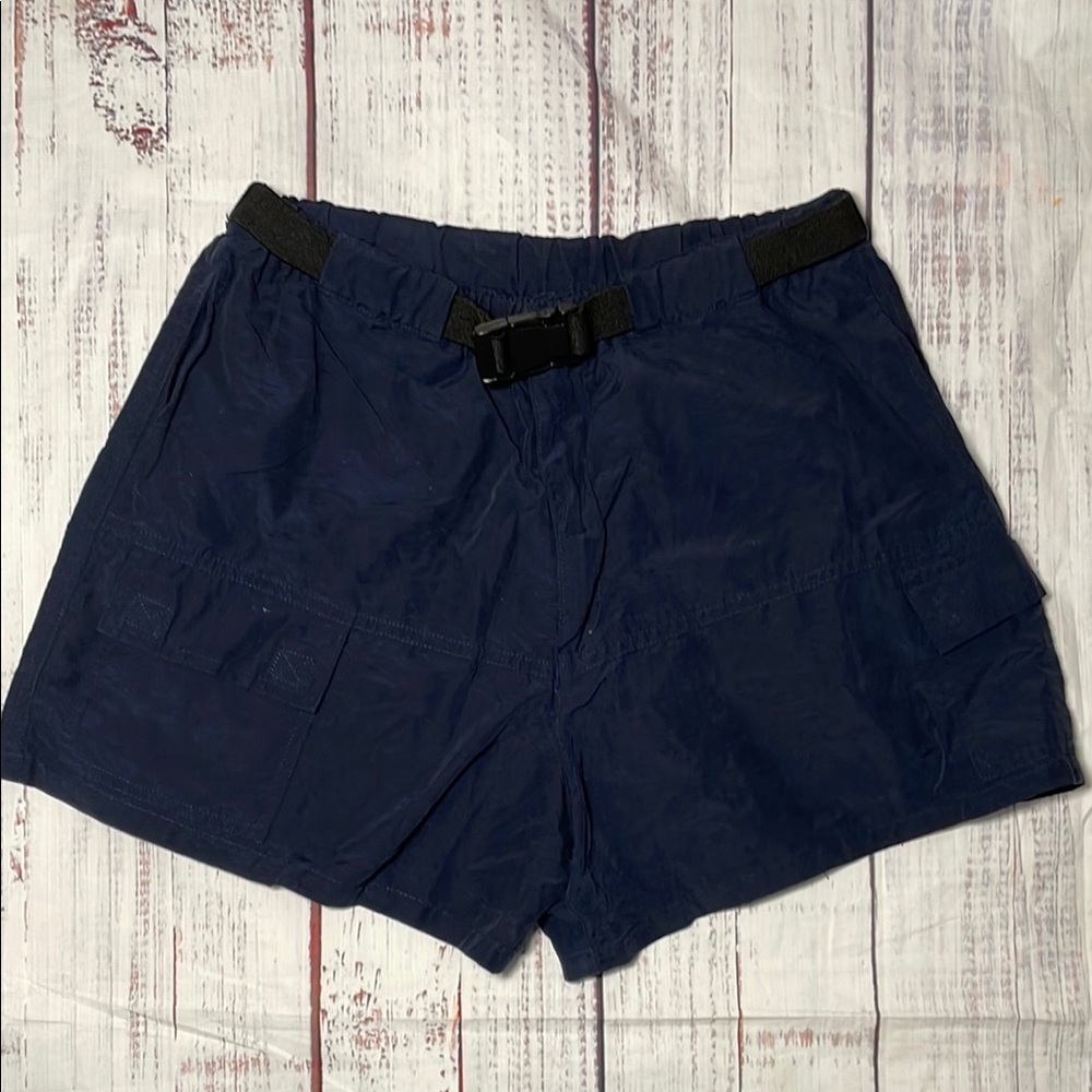 Blue Cargo Shorts with Adjustable Belt